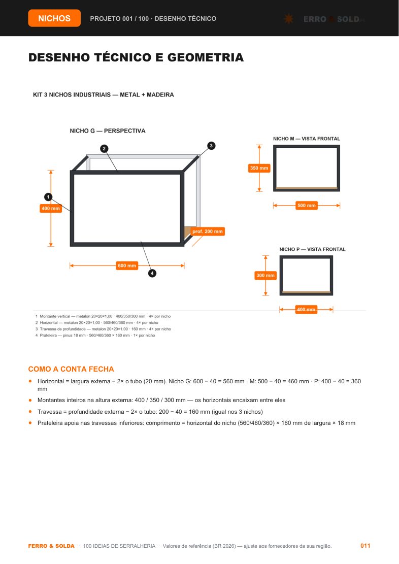 Desenho técnico com cotas